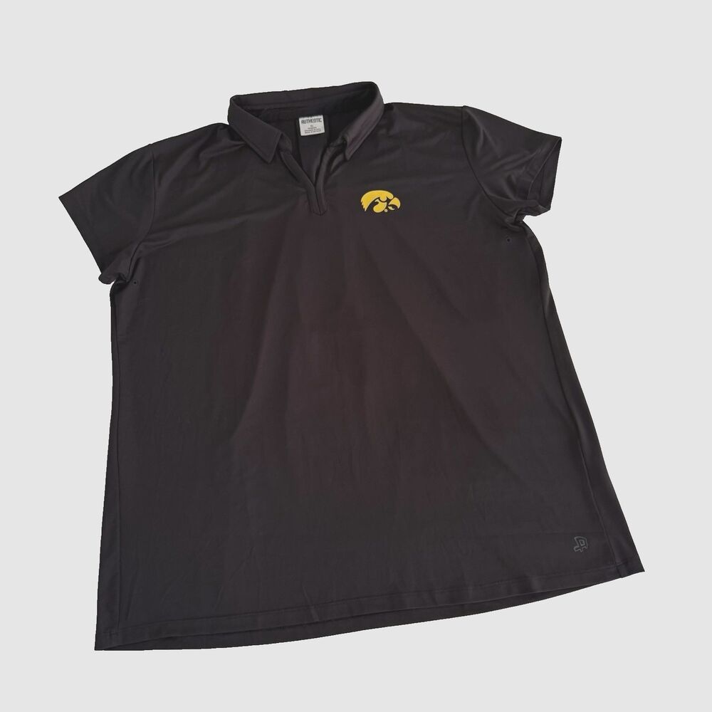 Univerity of Iowa Hawkeyes Women's XL Authentic Brand Spandex Polo Shirt Venting